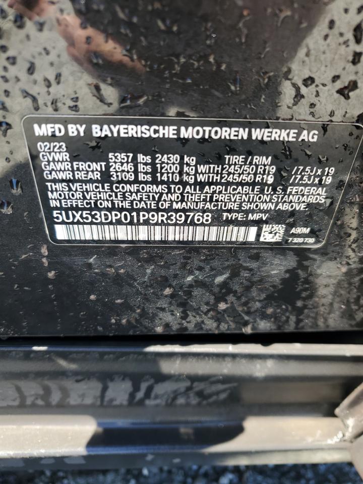 2023 BMW X3 xDrive30I VIN: 5UX53DP01P9R39768 Lot: 90223165