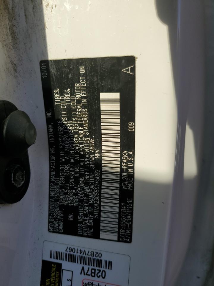 2005 Toyota Sienna Ce VIN: 5TDZA23C55S245693 Lot: 84884565