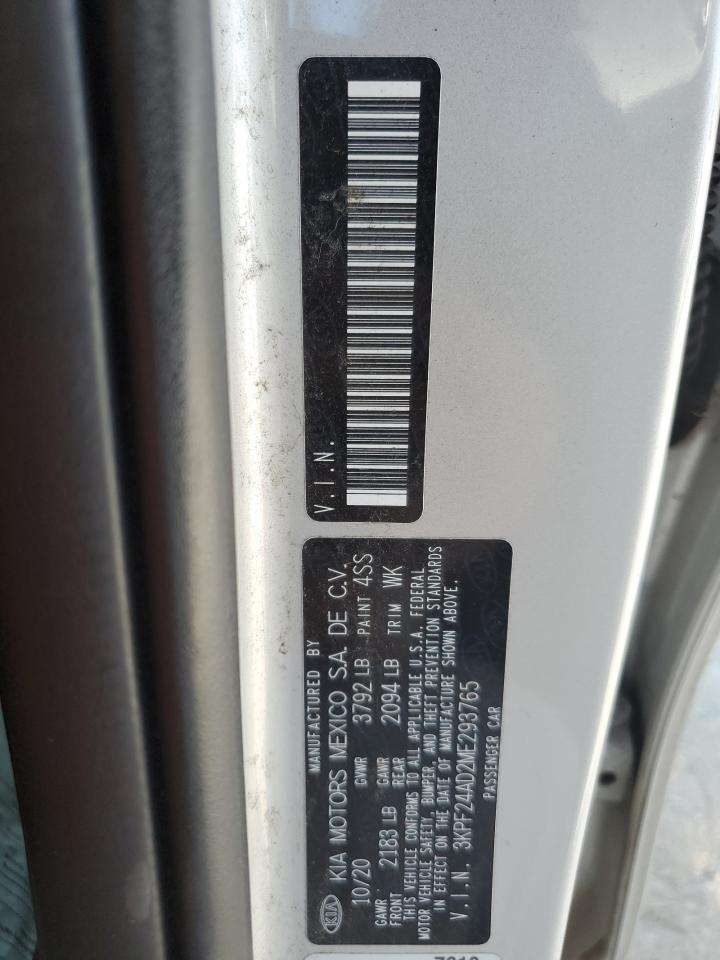 2021 Kia Forte Fe VIN: 3KPF24AD2ME293765 Lot: 84437035