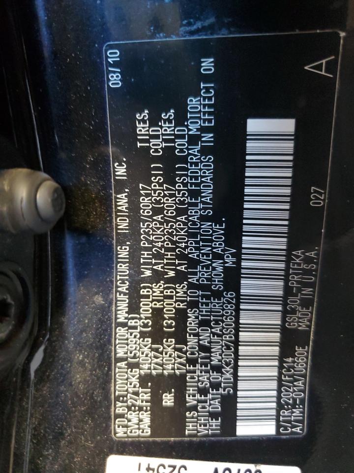 2011 Toyota Sienna Le VIN: 5TDKK3DC7BS069826 Lot: 84405645