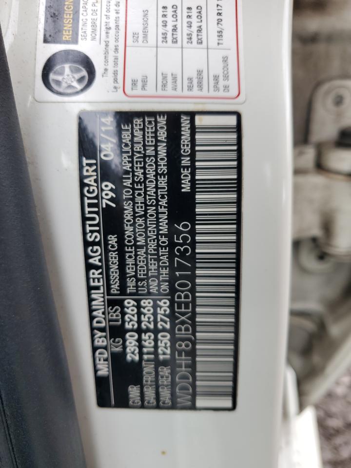 2014 Mercedes-Benz E 350 4Matic VIN: WDDHF8JBXEB017356 Lot: 86222185