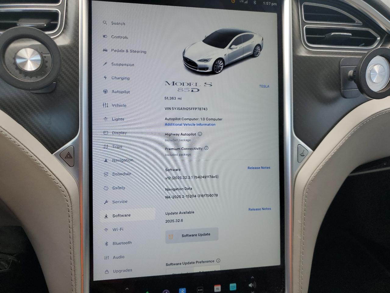 2015 Tesla Model S 85D VIN: 5YJSA1H25FFP78743 Lot: 83797745