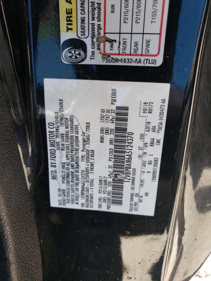 2010 Ford Mustang VIN: 1ZVBP8AN6A5124370 Lot: 86115405