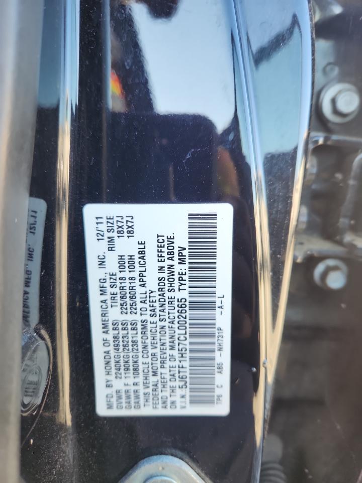 2012 Honda Crosstour Exl VIN: 5J6TF1H57CL002665 Lot: 90980695