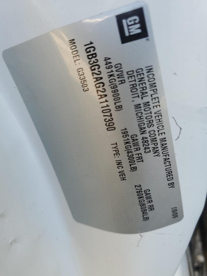 2010 Chevrolet Express G3500 VIN: 1GB3G2AG2A1107390 Lot: 84864965