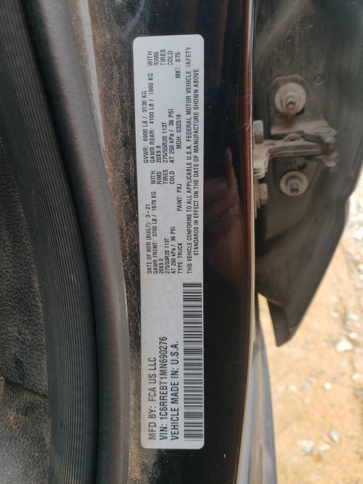 2021 Ram 1500 Big Horn/Lone Star VIN: 1C6RREBT1MN690276 Lot: 85576285