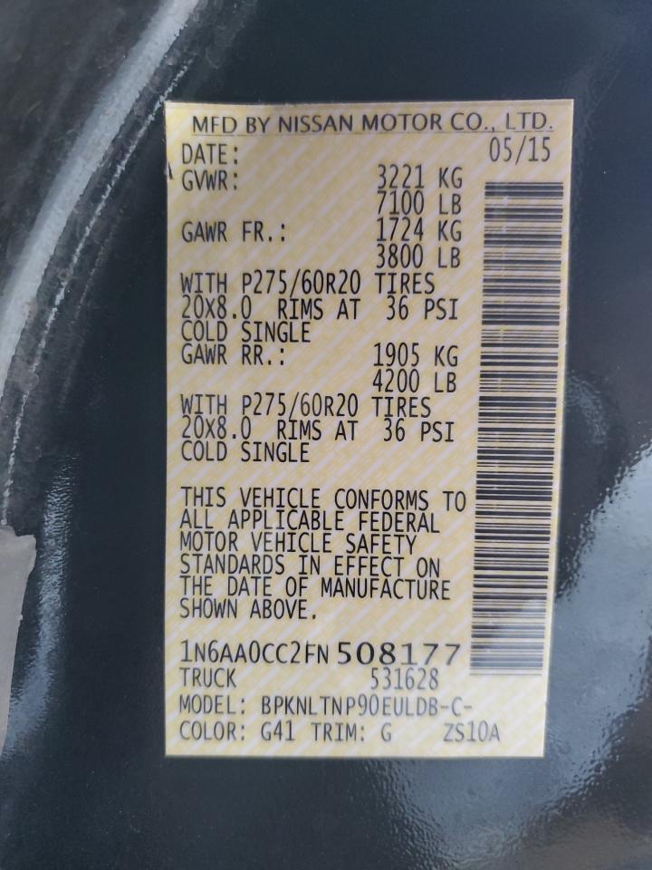 2015 Nissan Titan S VIN: 1N6AA0CC2FN508177 Lot: 84711475