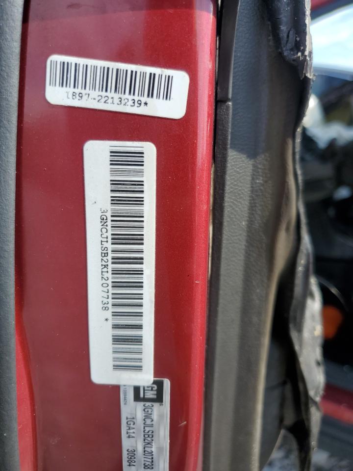 2019 Chevrolet Trax 1Lt VIN: 3GNCJLSB2KL207738 Lot: 87259035