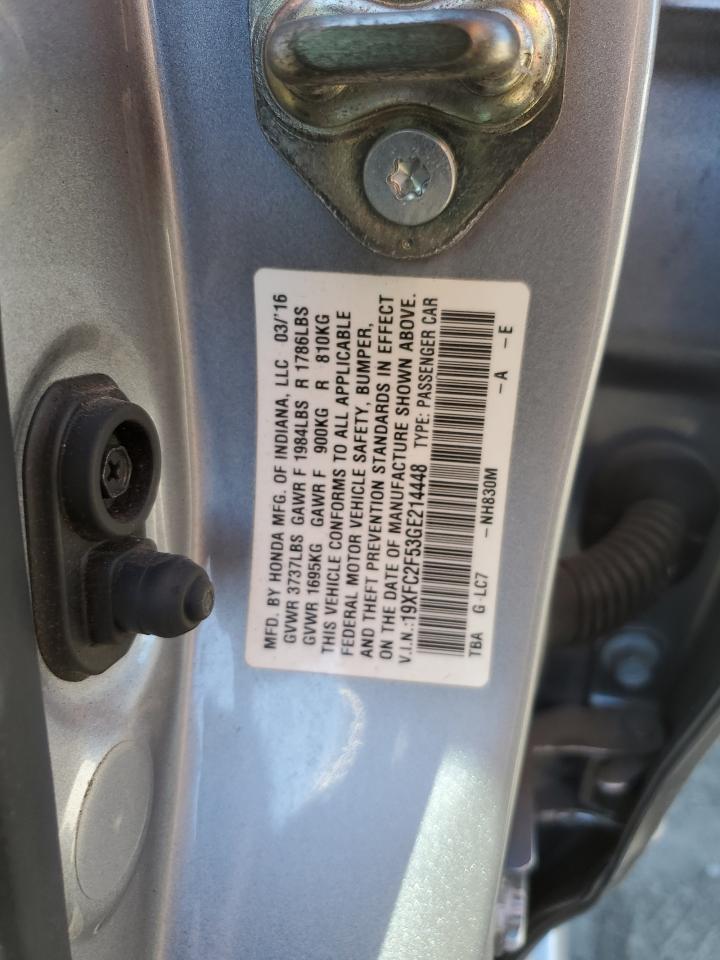 2016 Honda Civic Lx VIN: 19XFC2F53GE214448 Lot: 84385165