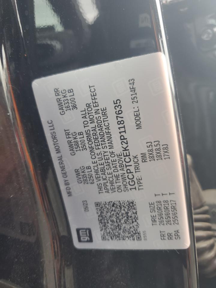 2023 Chevrolet Colorado Lt VIN: 1GCPTCEK2P1187635 Lot: 84894095