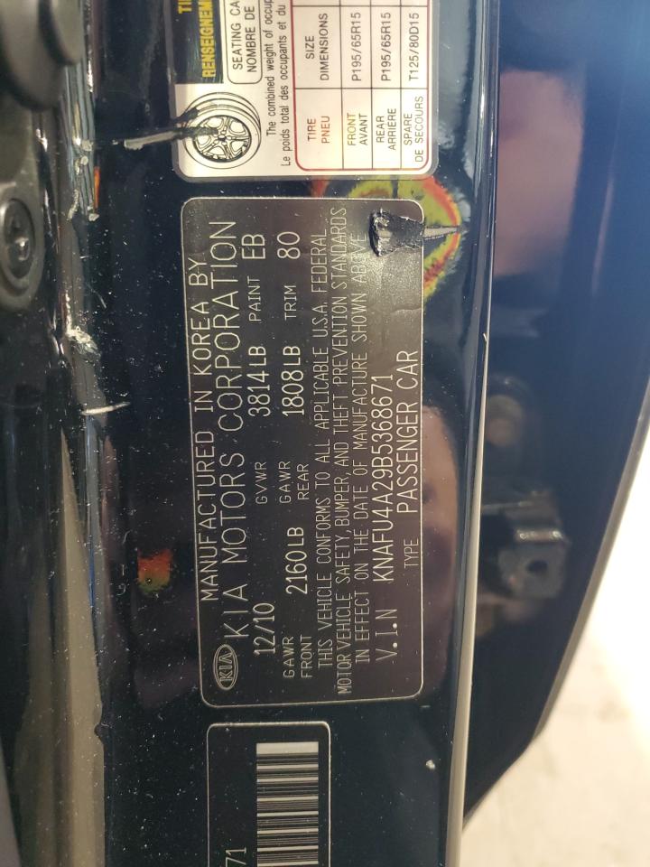 2011 Kia Forte Ex VIN: KNAFU4A29B5368671 Lot: 86070025
