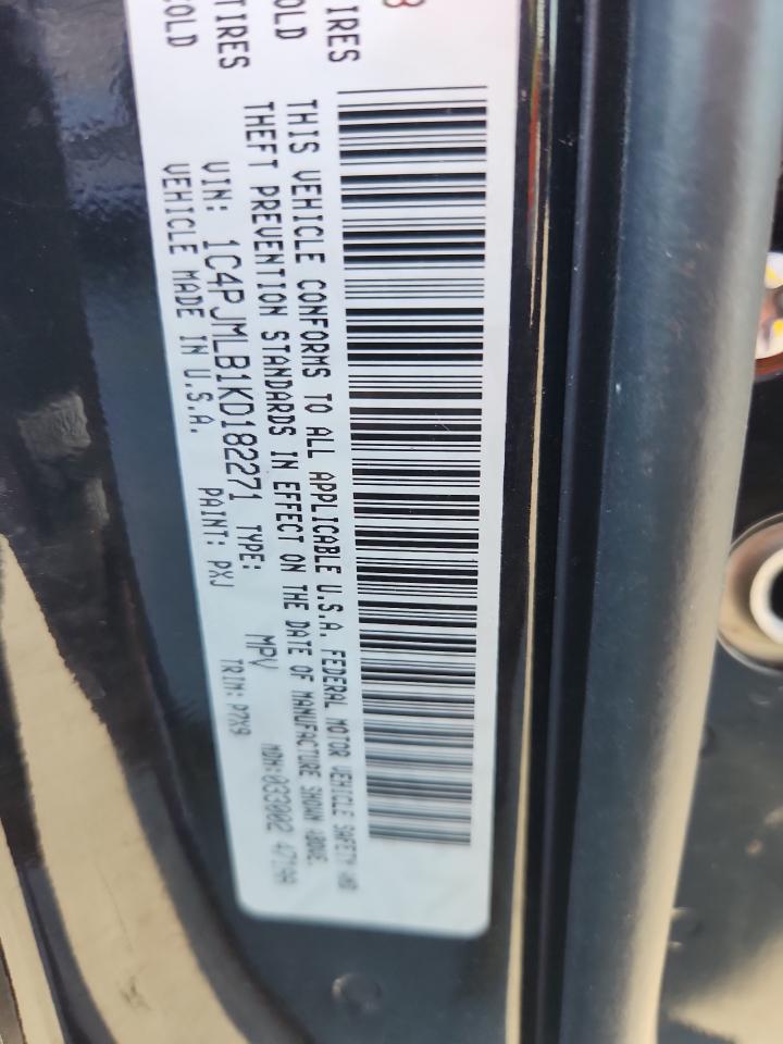 2019 Jeep Cherokee Latitude Plus VIN: 1C4PJMLB1KD182271 Lot: 82401625