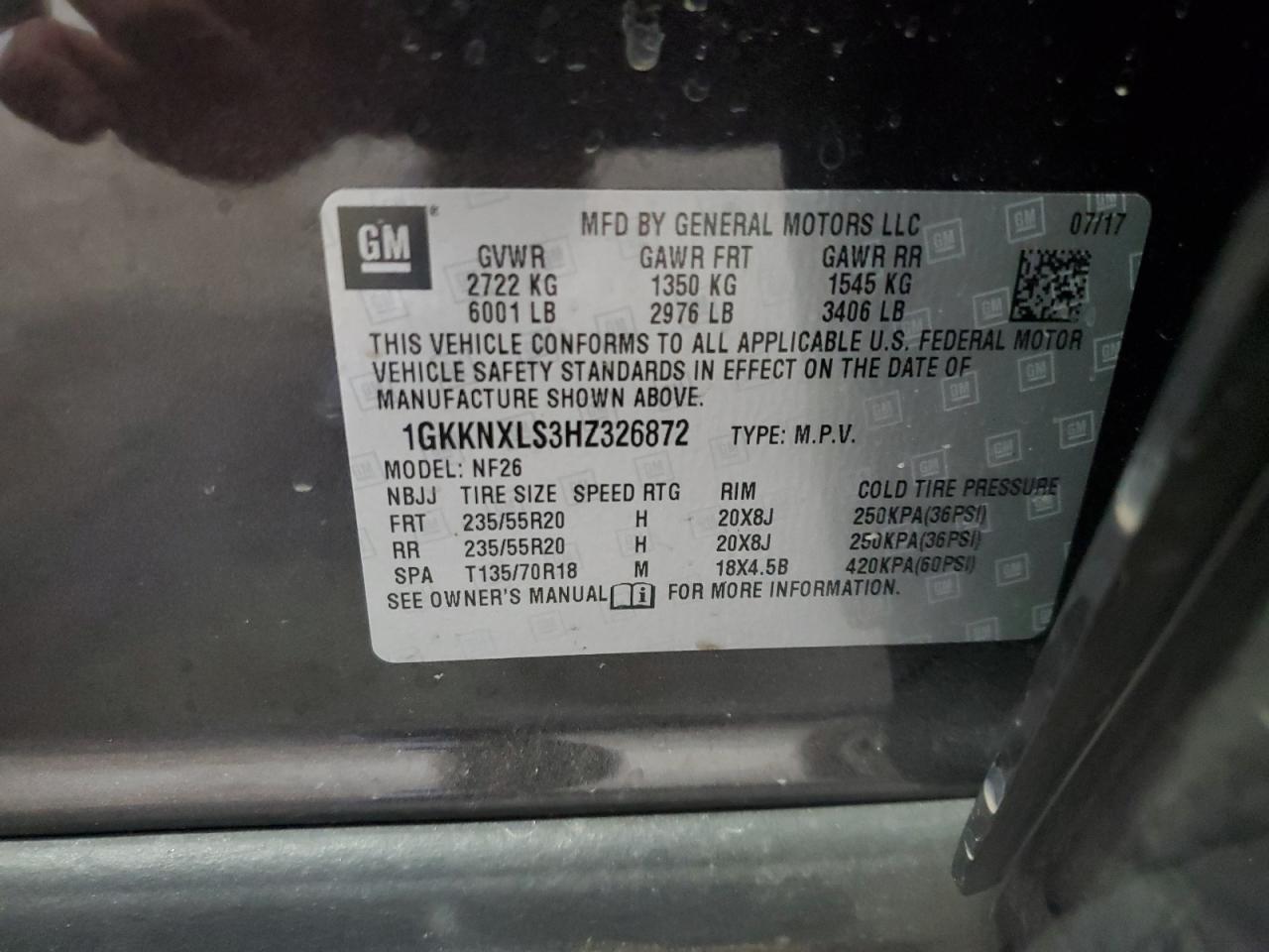 2017 GMC Acadia Denali VIN: 1GKKNXLS2HZ230618 Lot: 82534535