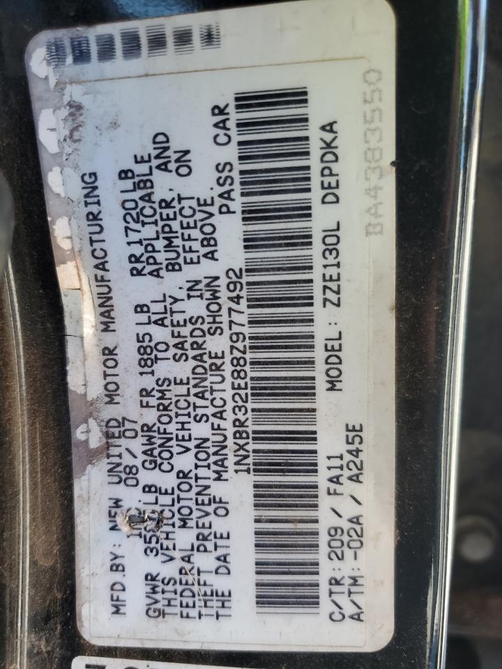 2008 Toyota Corolla Ce VIN: 1NXBR32E88Z977492 Lot: 82544245