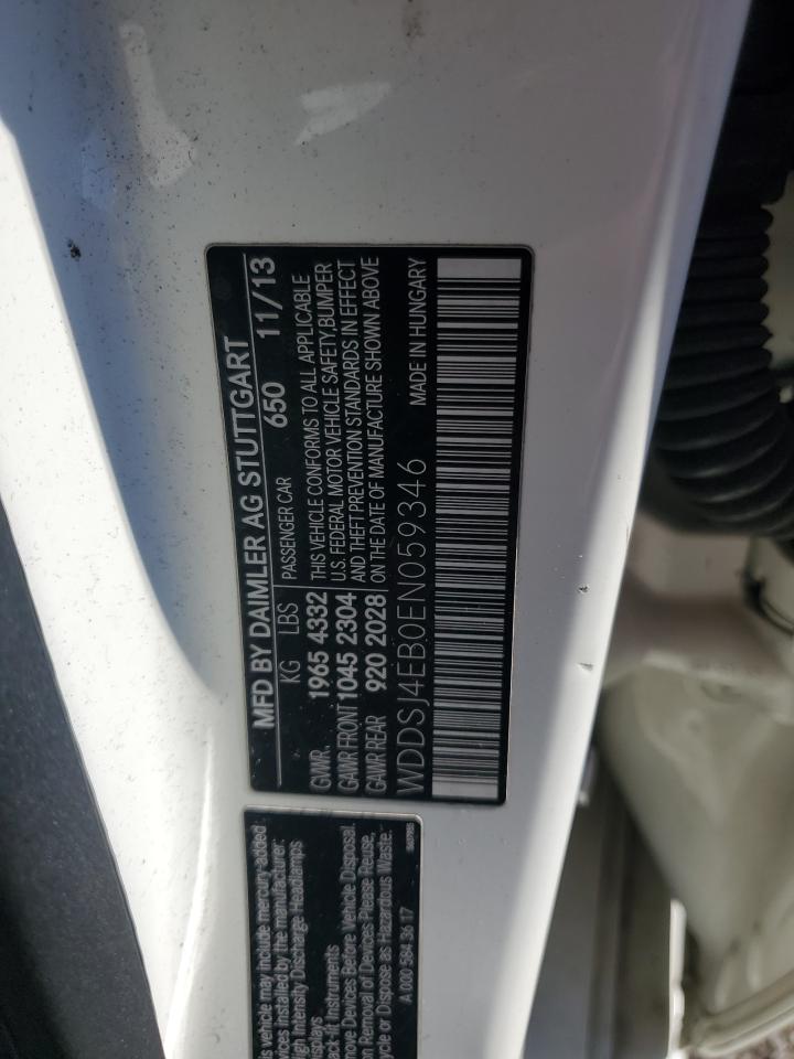 2014 Mercedes-Benz Cla 250 VIN: WDDSJ4EB0EN059346 Lot: 90315785