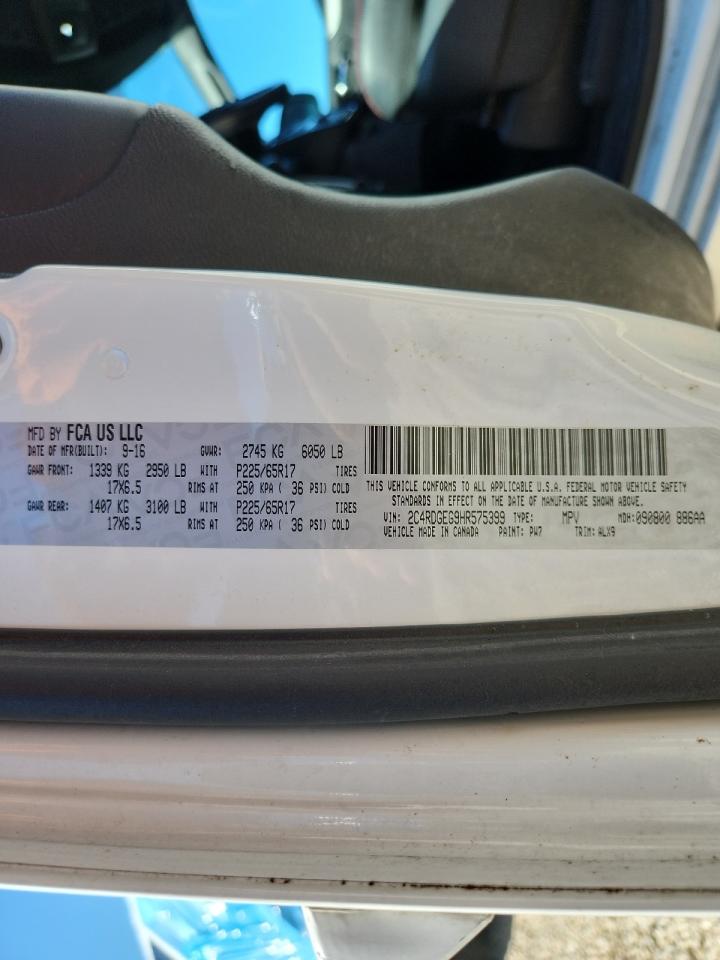 2017 Dodge Grand Caravan Gt VIN: 2C4RDGEG9HR575399 Lot: 90588025