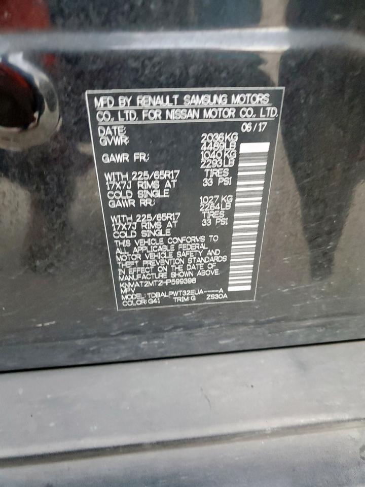 2017 Nissan Rogue S VIN: KNMAT2MT2HP599398 Lot: 84981225