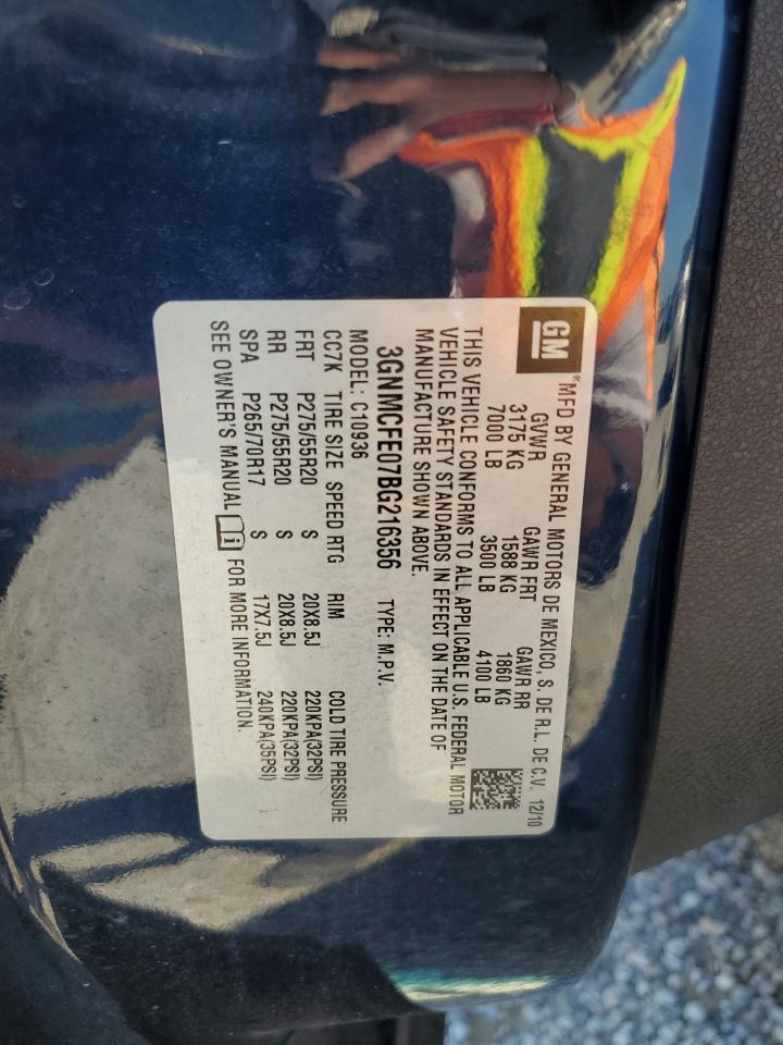 2011 Chevrolet Avalanche Lt VIN: 3GNMCFE07BG216356 Lot: 84886555