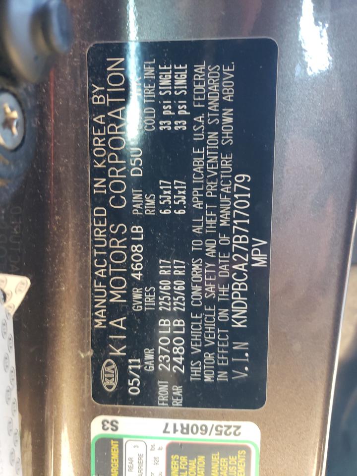 2011 Kia Sportage Lx VIN: KNDPBCA27B7170179 Lot: 86729115