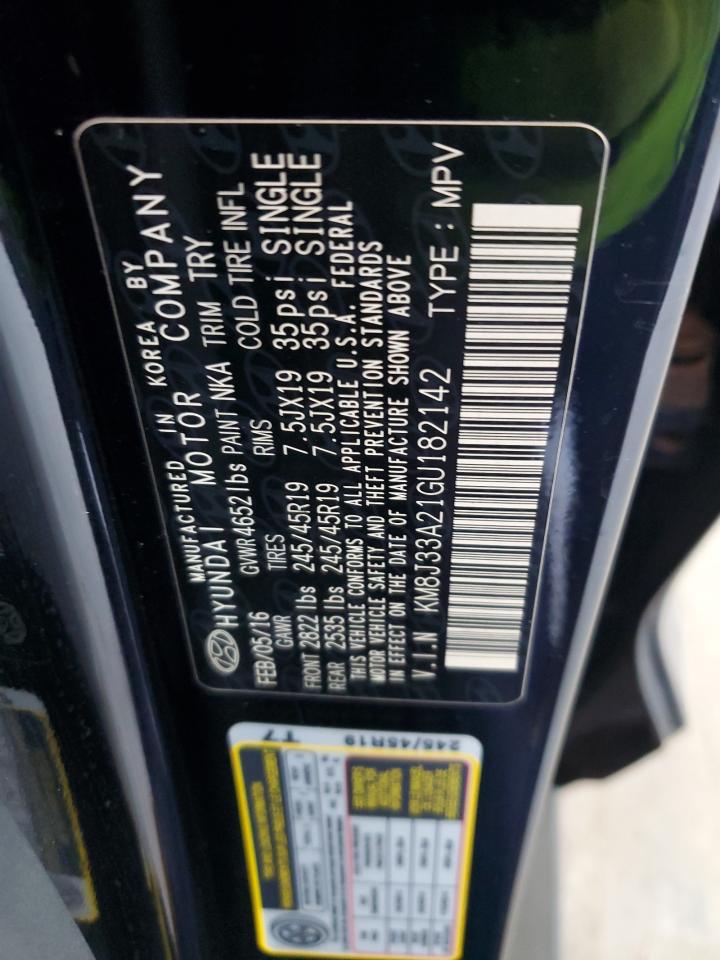 2016 Hyundai Tucson Limited VIN: KM8J33A21GU182142 Lot: 82500965