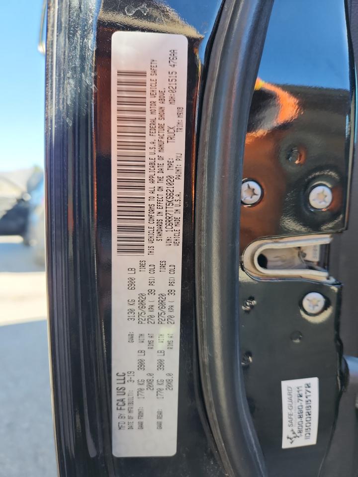 2019 Ram 1500 Classic Slt VIN: 1C6RR7TT5KS621020 Lot: 87426045