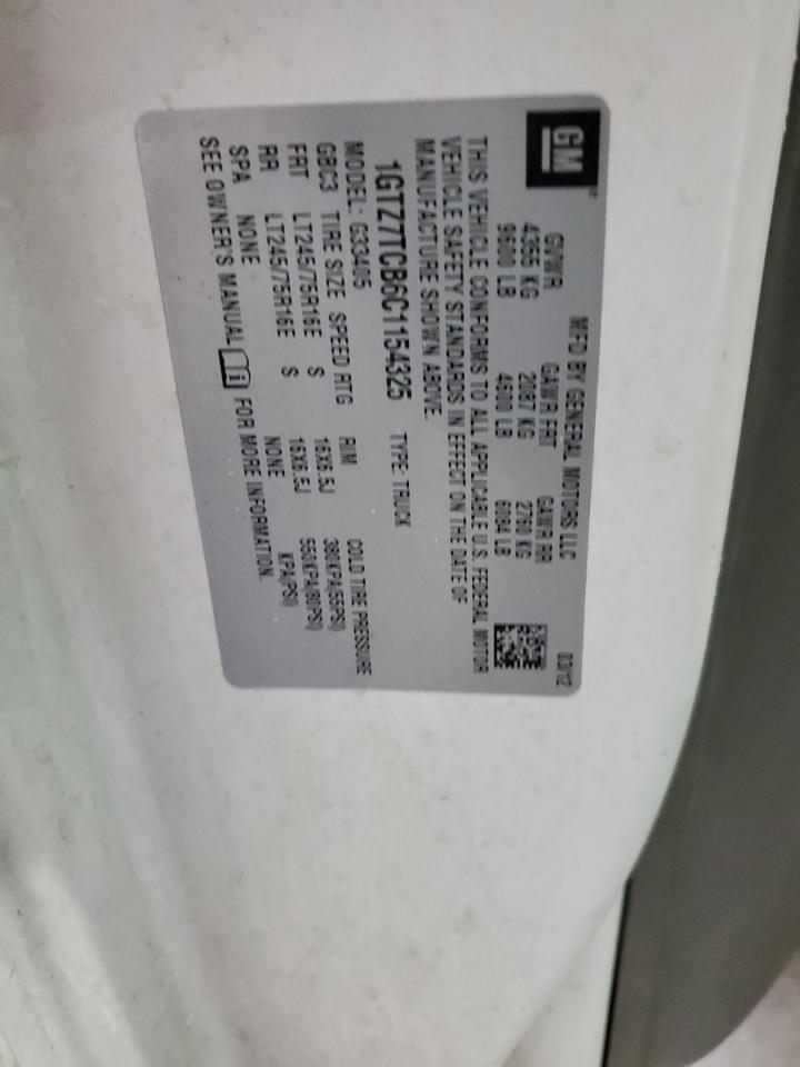 2012 GMC Savana G3500 VIN: 1GTZ7TCB6C1154325 Lot: 89484425