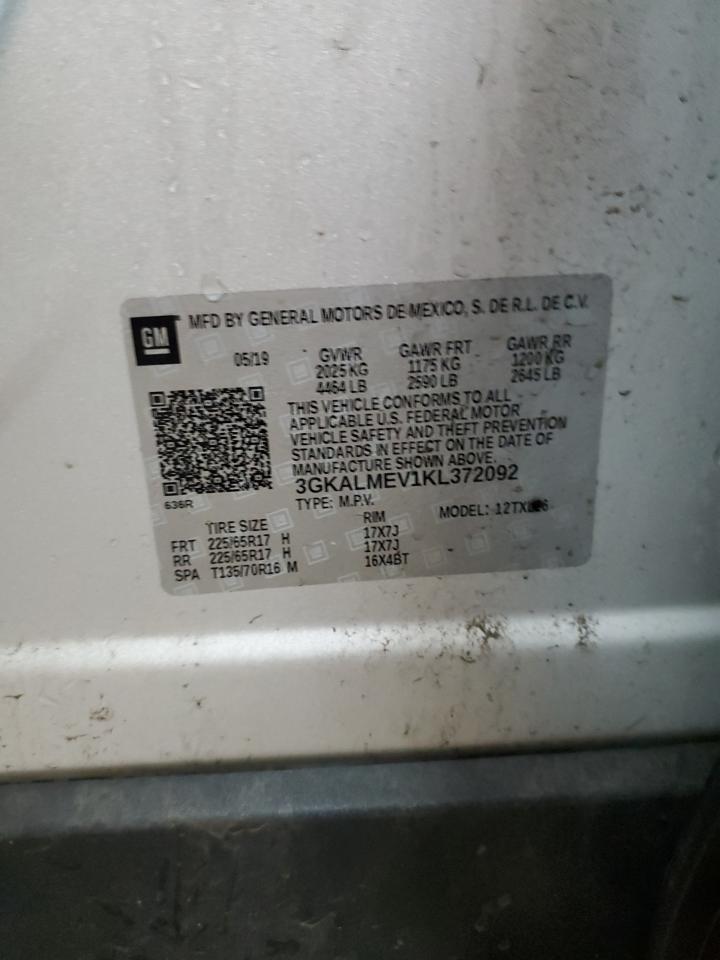 2019 GMC Terrain Sle VIN: 3GKALMEV1KL372092 Lot: 90321685