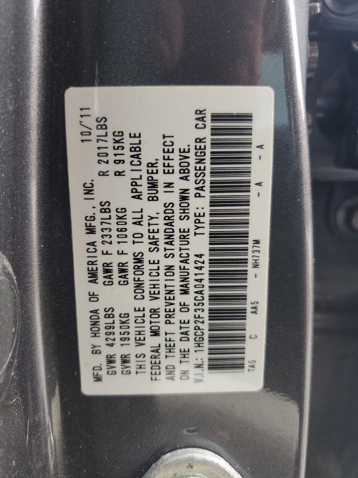 2012 Honda Accord Lx VIN: 1HGCP2F35CA041424 Lot: 85779745