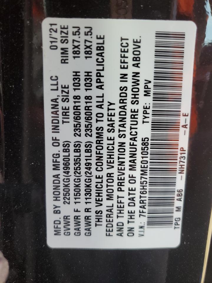 2021 Honda Cr-V Ex VIN: 7FART6H57ME010585 Lot: 85275595