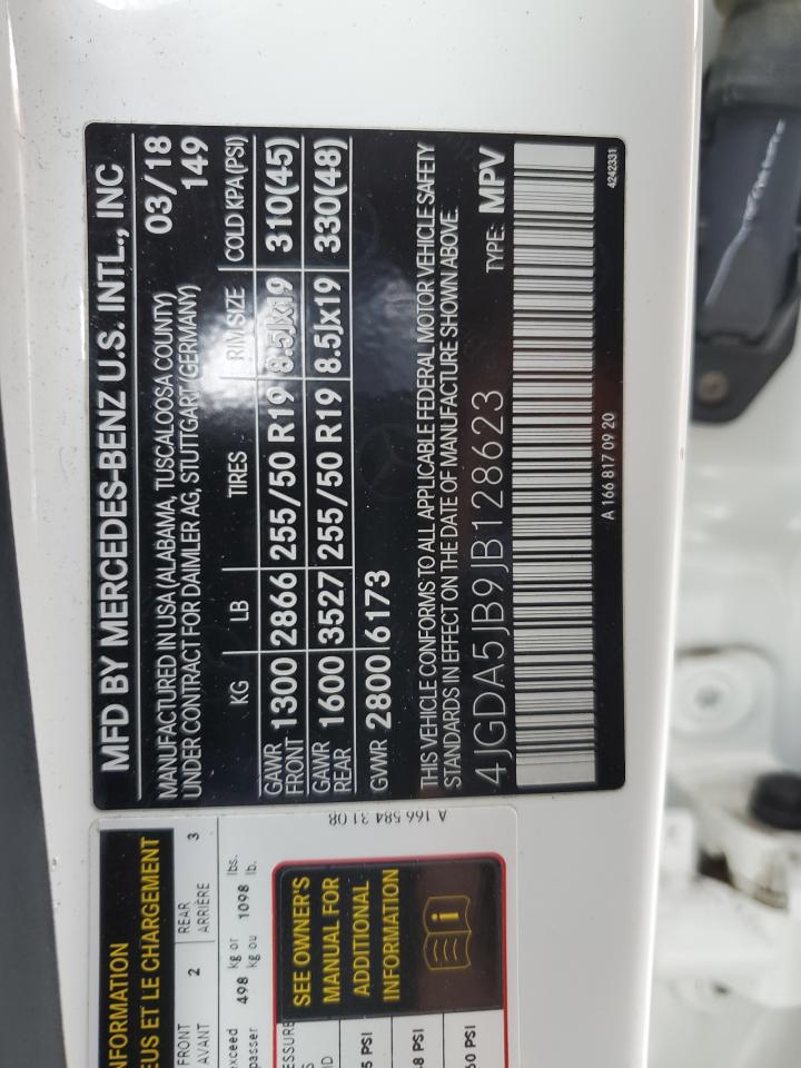 2018 Mercedes-Benz Gle 350 VIN: 4JGDA5JB9JB128623 Lot: 85409885