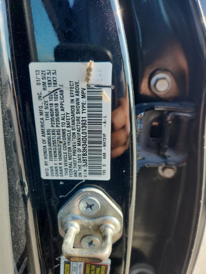 2013 Acura Rdx VIN: 5J8TB3H34DL013931 Lot: 85480705