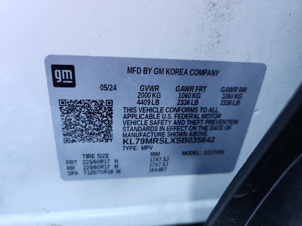 2025 Chevrolet Trailblazer Lt VIN: KL79MRSLXSB035642 Lot: 86516395