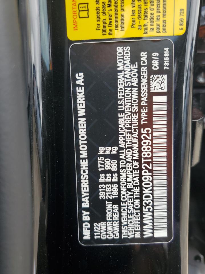 2023 Mini Cooper S VIN: WMW53DK09P2T88925 Lot: 85370695
