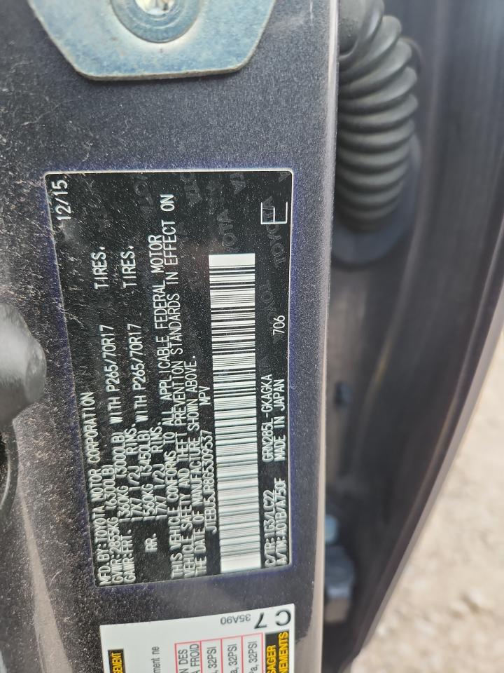 2016 Toyota 4Runner Sr5/Sr5 Premium VIN: JTEBU5JR8G5309537 Lot: 84200285