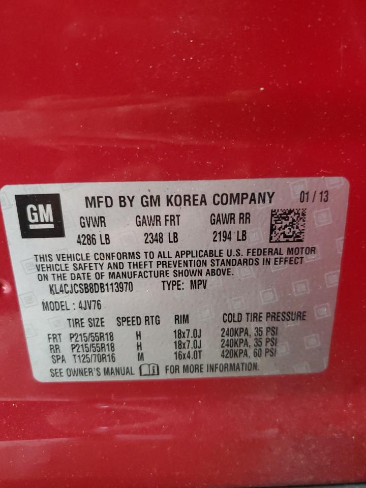 2013 Buick Encore VIN: KL4CJCSB8DB113970 Lot: 90603415