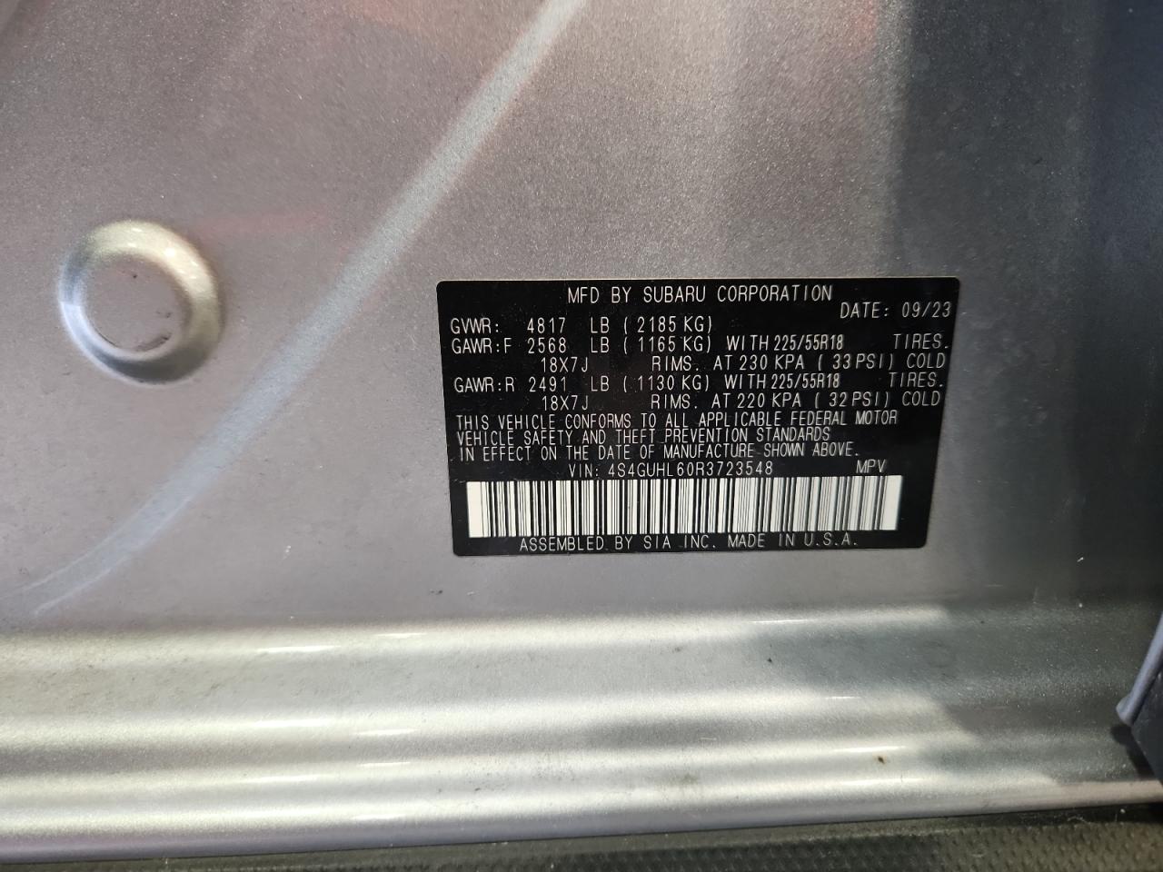 2024 Subaru Crosstrek Limited VIN: 4S4GUHL60R3723548 Lot: 84480975