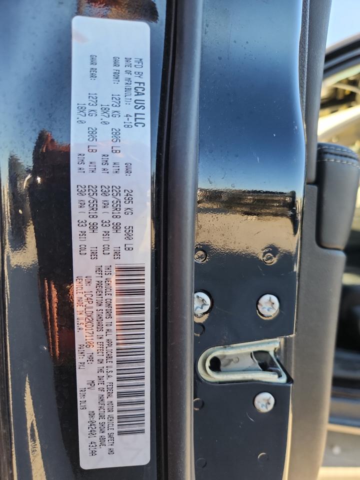 2019 Jeep Cherokee Limited VIN: 1C4PJLDX2KD171106 Lot: 86491295