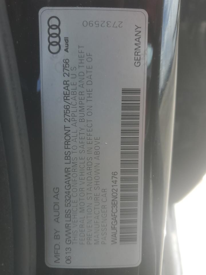 2014 Audi A6 Premium Plus VIN: WAUFGAFC3EN021476 Lot: 82212185