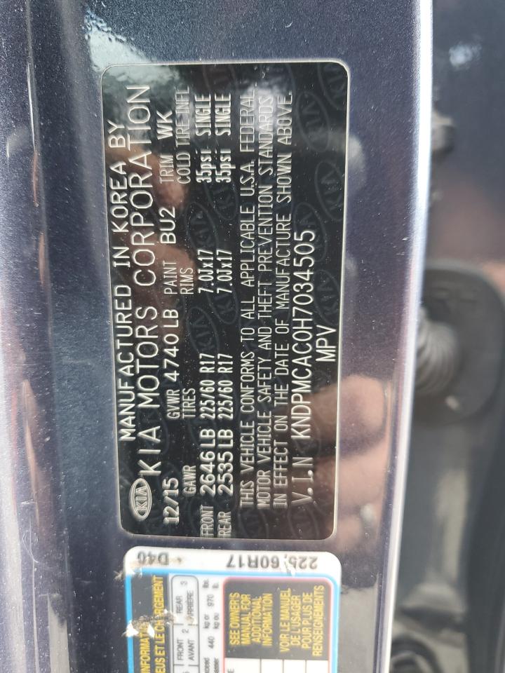 2017 Kia Sportage Lx VIN: KNDPMCAC0H7034505 Lot: 85571345