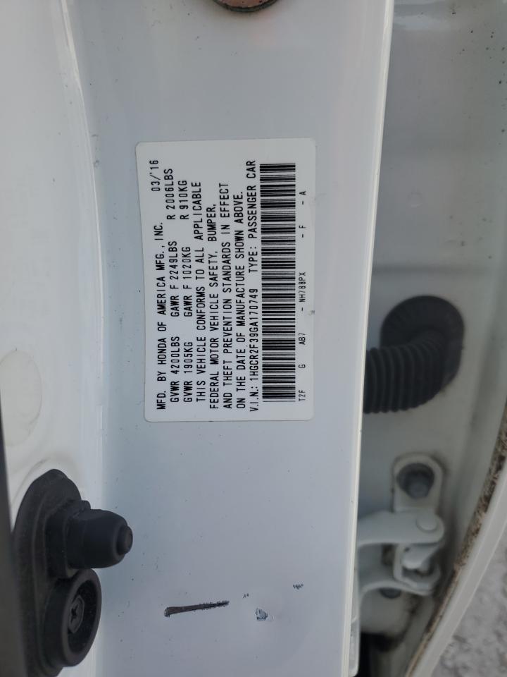 2016 Honda Accord Lx VIN: 1HGCR2F39GA170749 Lot: 81848395