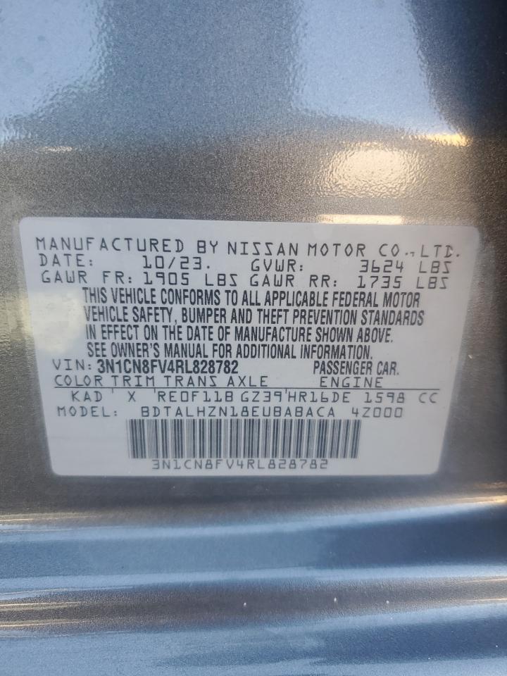 2024 Nissan Versa Sr VIN: 3N1CN8FV4RL828782 Lot: 85671565