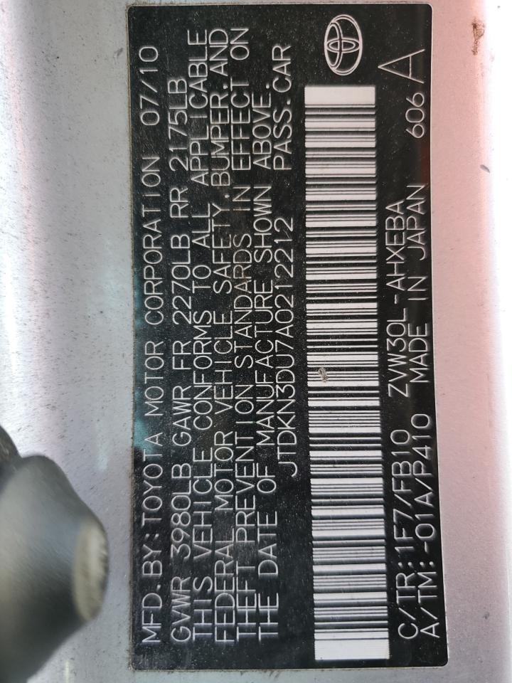 2010 Toyota Prius VIN: JTDKN3DU7A0212212 Lot: 84190455