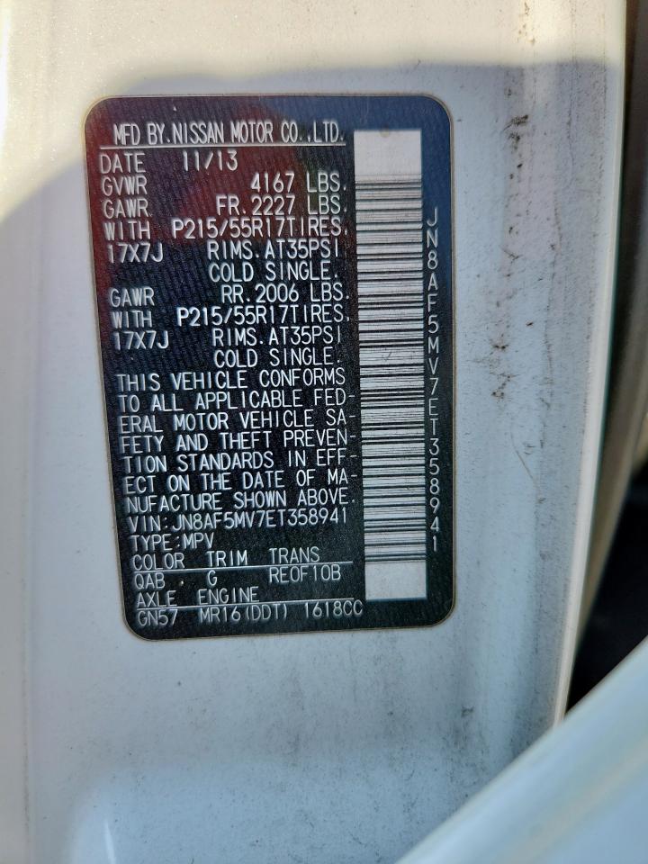 2014 Nissan Juke S VIN: JN8AF5MV7ET358941 Lot: 82268685