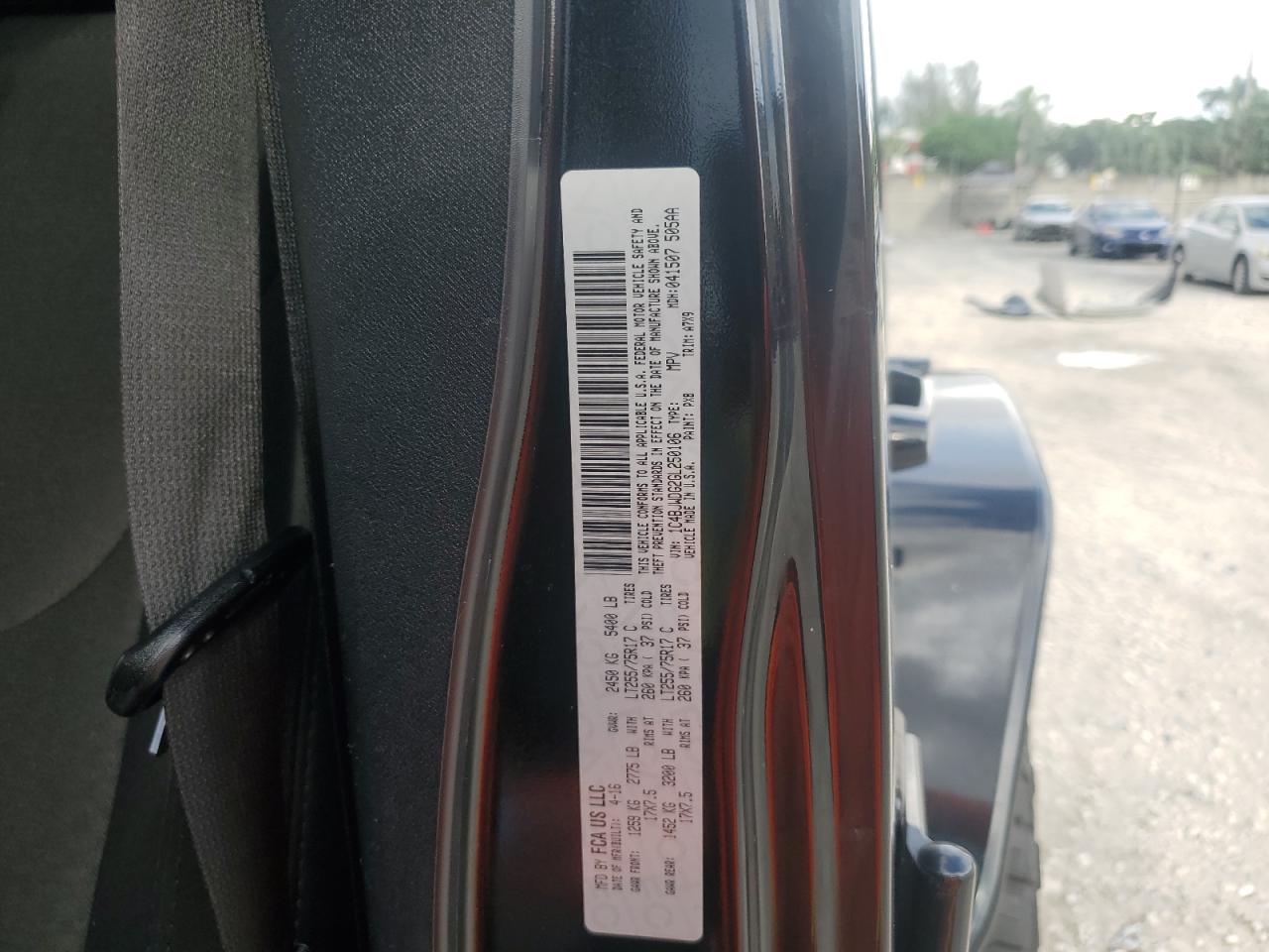 2016 Jeep Wrangler Unlimited Sport VIN: 1C4BJWDG2GL250106 Lot: 86161185