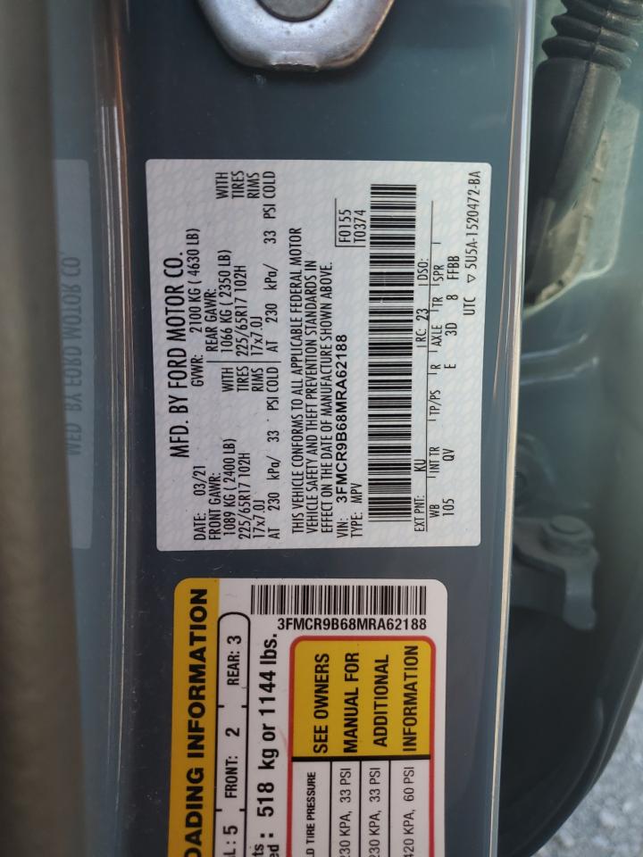 2021 Ford Bronco Sport Big Bend VIN: 3FMCR9B68MRA62188 Lot: 81952165