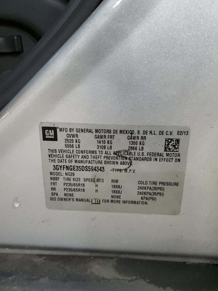 2013 Cadillac Srx Luxury Collection VIN: 3GYFNGE35DS594343 Lot: 89879195