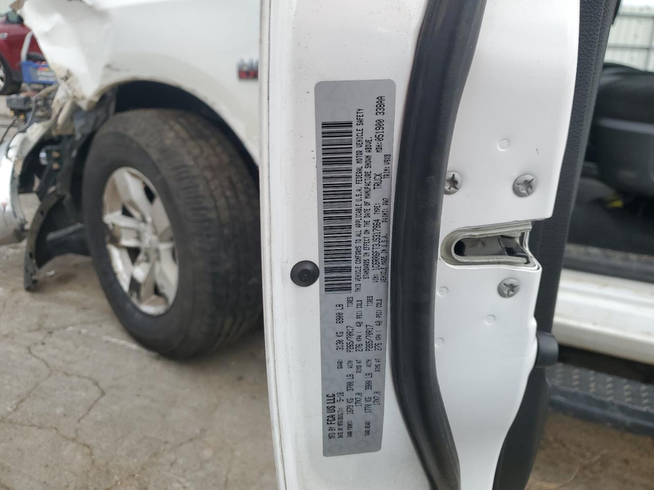 2018 Ram 1500 St VIN: 1C6RR6FT3JS317964 Lot: 85601635