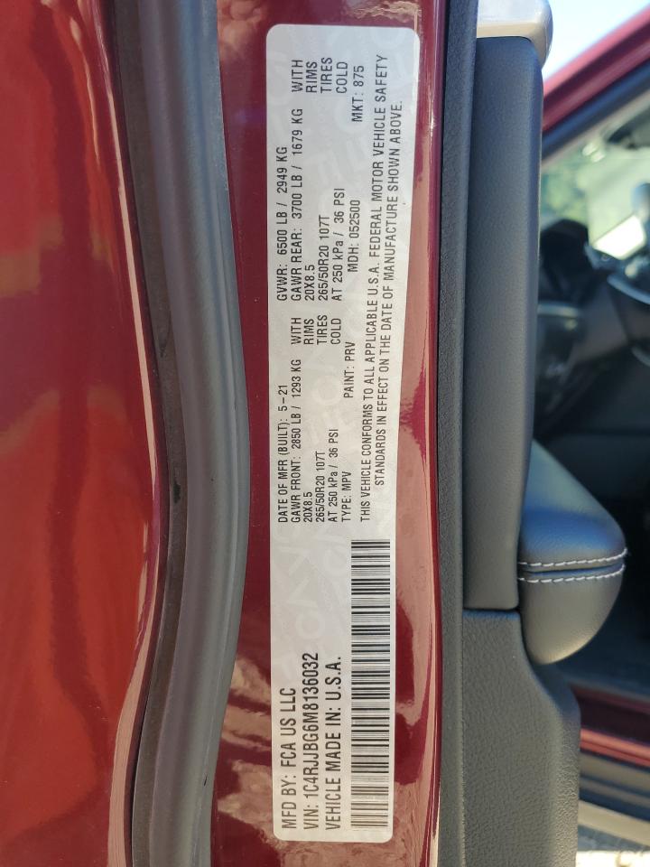 2021 Jeep Grand Cherokee L Limited VIN: 1C4RJJBG6M8136032 Lot: 85357705