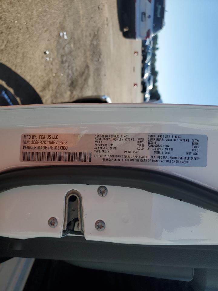 2021 Ram 1500 Classic Tradesman VIN: 3C6RR7KT1MG709753 Lot: 87368665