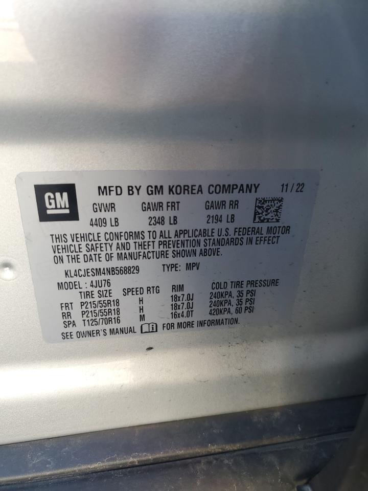 2022 Buick Encore Preferred VIN: KL4CJESM4NB568829 Lot: 87118915